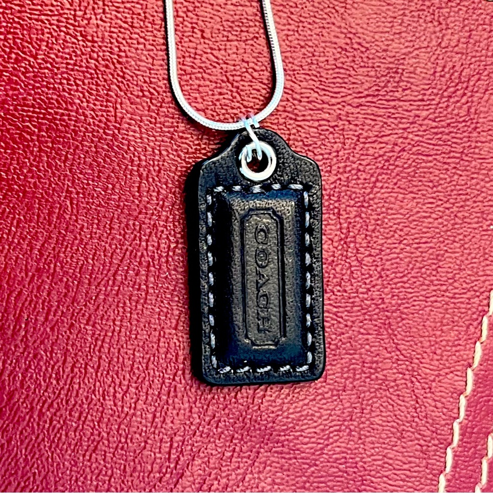 Coach Leather Tag Necklace